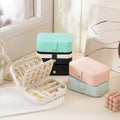 Custom Logo Small PU Leather Rectangular Ring Earring Necklace Bracelet Travel Jewelry Boxes