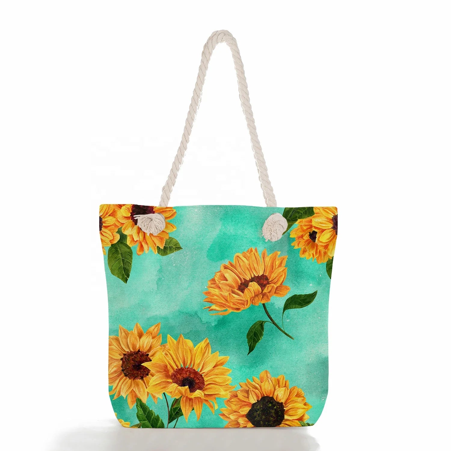Manufacturers Direct Sell Floral Printed Storage Single Shoulder Large Capacity Travel Tote Beach Bag with Inside Pockets