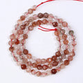 JSES A+ Natural Copper Rutilated Quartz Crystal 2 3 4 5mm Faceted Beads Loose Stone and Crystal ForJewelry Making Wholesale
