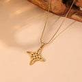 New PVD Gold Plated Stainless Steel Minimalist Chinese Knot Pendant Necklace Water Resistant Jewellery Fashion Women Jewelry