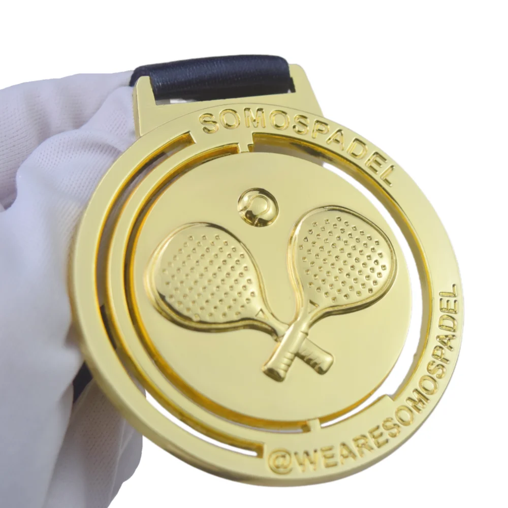 Custom Gold Padel Sports Medal for Span Somospadel Competition Padel Medals and Squash Soft Tennis Pickleball Cricket Medals