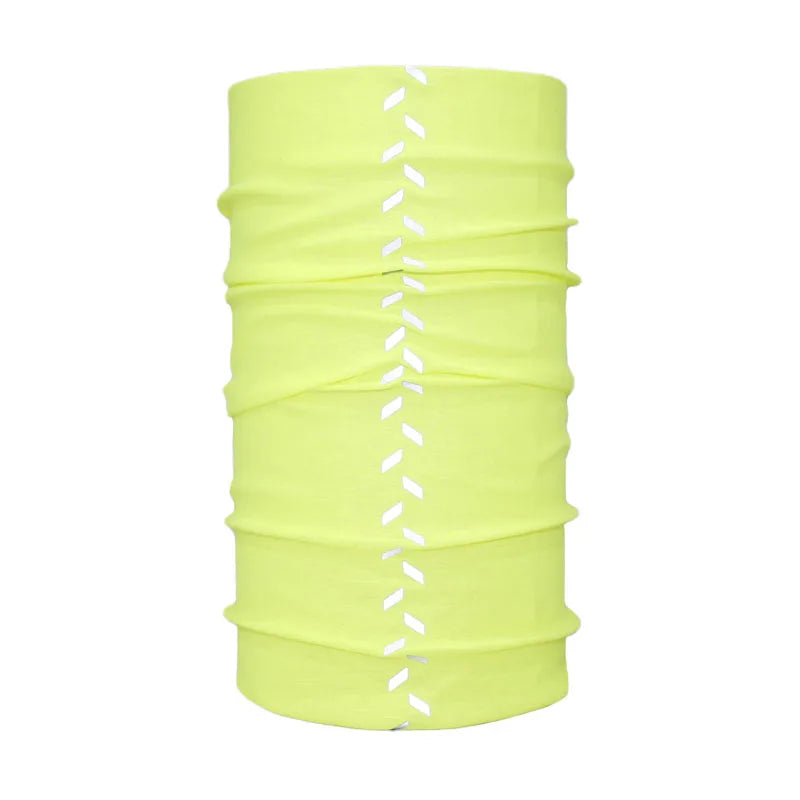 Solid Fluorescent Color Multifunctional Headwear High-Viz Safety Bandana Running Head Tube Bandana with Reflective Tape