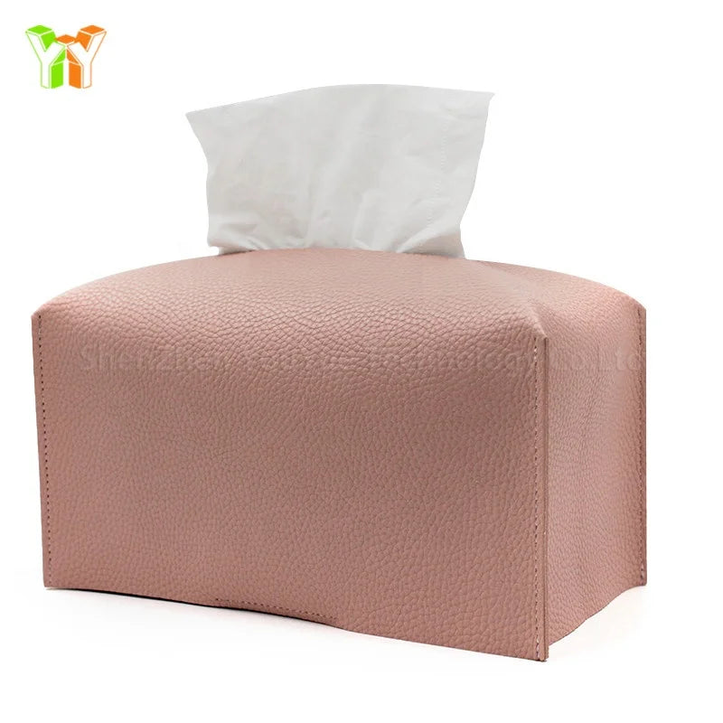Hot Selling Korea Tissue Paper Holder Case Pu Leather Tissue Box Cover for Home