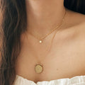 2023 Jewelry Vintage Compass Roman Pendant 18k Gold Plated Stainless Steel Double Layer Necklace
