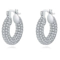 Fashion Personality Brass Plating Platinum Zirconia Enamel Hoop Earrings Women's Jewelry Customized