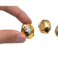 New Design Natural Freshwater Pearl 18K Gold Plating Wind Star Shape Oval Beads With Lalima Gravel Stone Paved Surround
