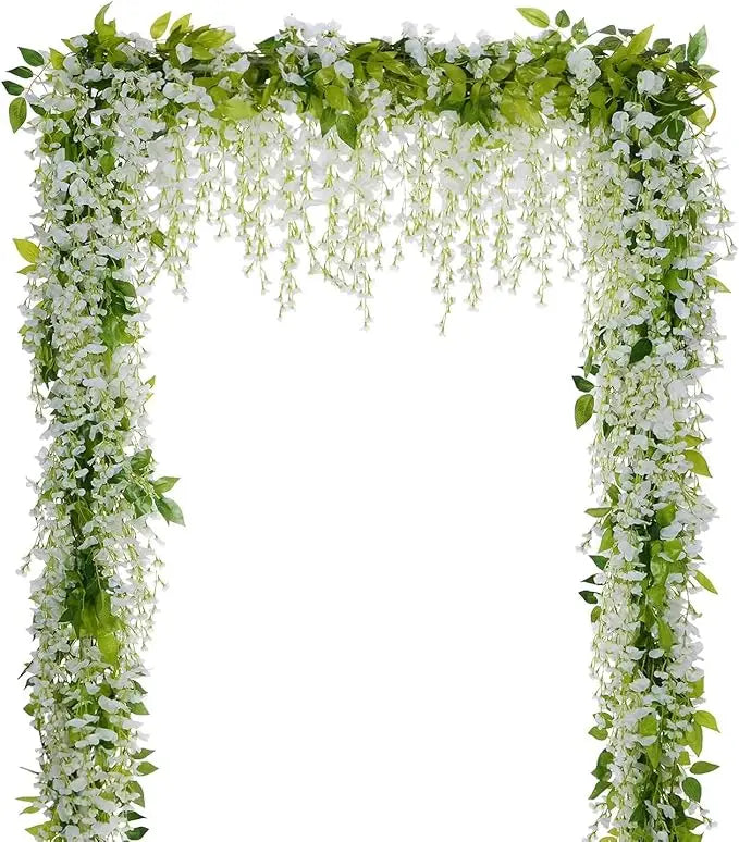 Hot Artificial Flowers Garland for Home Silk Artificial Vines for Wedding White Artificial Vine Hanging Flower for Decor