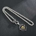Nordic Gold Lion Head Stainless Steel Pendant Men Necklace Glamour Hip Hop Biker Pirate Accessories Viking Jewelry Pendants