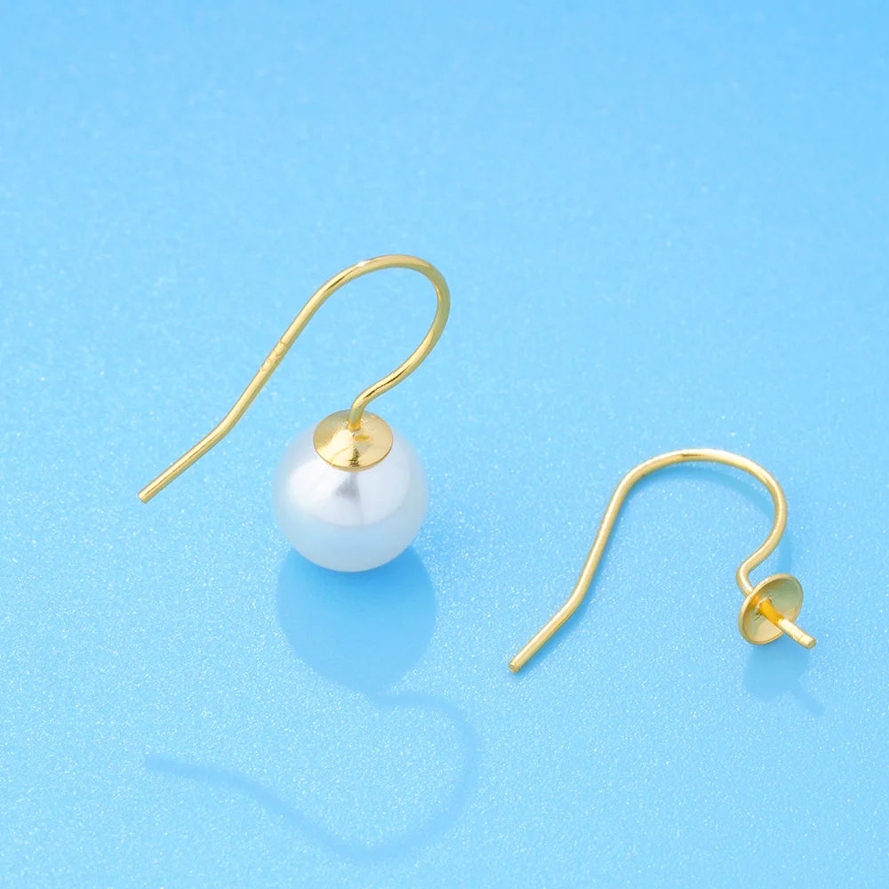 S925 Sterling Silver Factory Direct Women's Cuff Earrings Semi-Finished Mount Hook for Pearl Jewelry for Gift