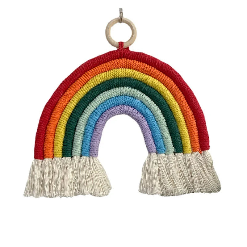 Modern 7-Color Rainbow Cotton Rope Macrame Hanging Wall Decoration Eco-Friendly Creative Home Children's Room