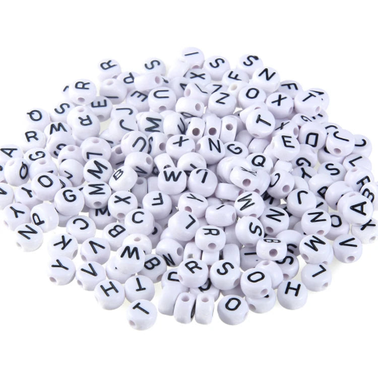 7mm 100pcs DIY round letter initial beads with letters for jewelry making