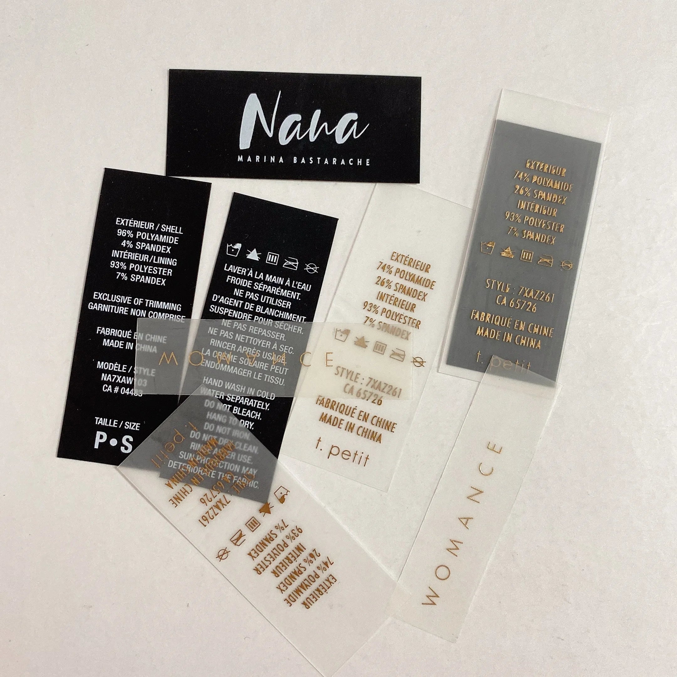 Printed Cloth Eco-Friendly Laser Cut Roll Clothing Care and Wash Labels
