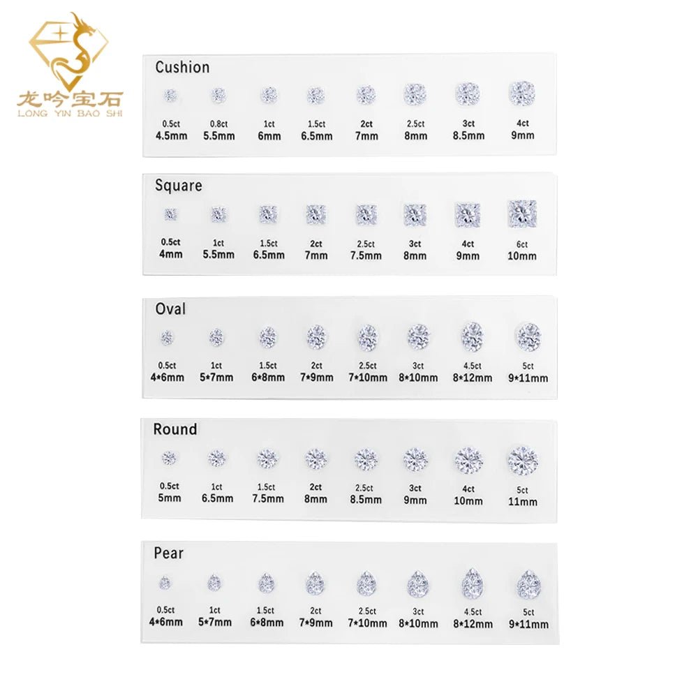 Hot Sale Oval 5A Cubic Zirconia Diamond Stone Carat Size Chart for Jewellers