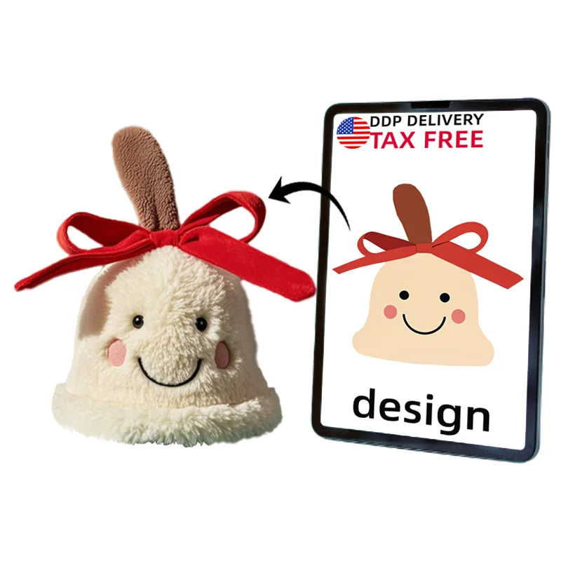 Custom Kawaii Christmas Bell Plush Pendant Professional Manufacturer's for Custom Plushie Toys PP Cotton Filled Christmas Gifts