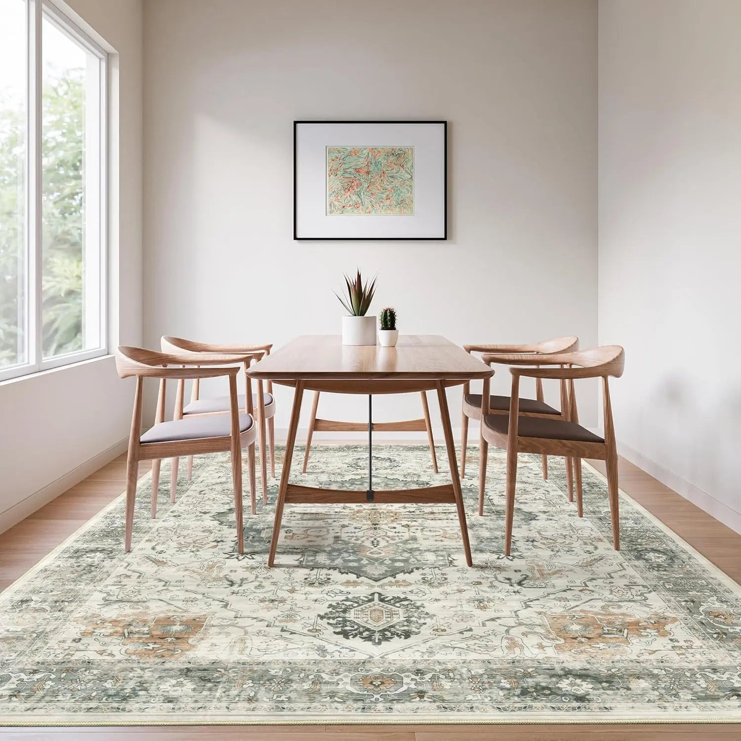 3D Luxury Polyester Rug New Design Classic Rectangle Pattern High Quality Washable Persian for Living Bedroom Office Carpet
