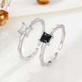 Fine Jewelry 925 Sterling Silver Fashion Simple CZ Diamond Open Adjustable Ring for Women