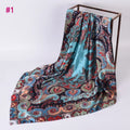 Design Scarf New Summer 90CM Printing Cashew Flower Stain Silk square Scarf for Women Anti-sunburn and Sun-proof Shawl Wholesale