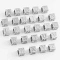 Custom Square Shape 316 Stainless Steel Silver Gold Single Letter Alphabet Beads for Jewelry Necklace Making