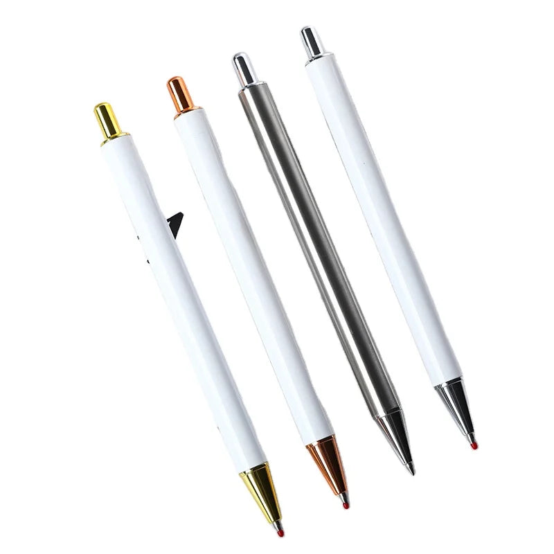 Metal Stainless Steel Silver Gel Pen Non No Clip Blanks Epoxy Pens Refillable  Ballpoint Pen Without Clip