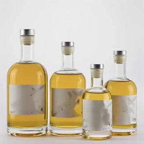 100ml 200ml 375ml 500ml 750ml 1000ml Clear/frosted Glass Vodka Bottles Brandy Liquor Glass Bottles with Cork