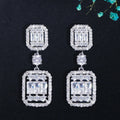 Trendy Luxury Square Shape Drop Dangle Earrings for Women Cubic Zirconia Bridal Party Jewelry Bohemia Hot 2021 Accessories MegaBDM
