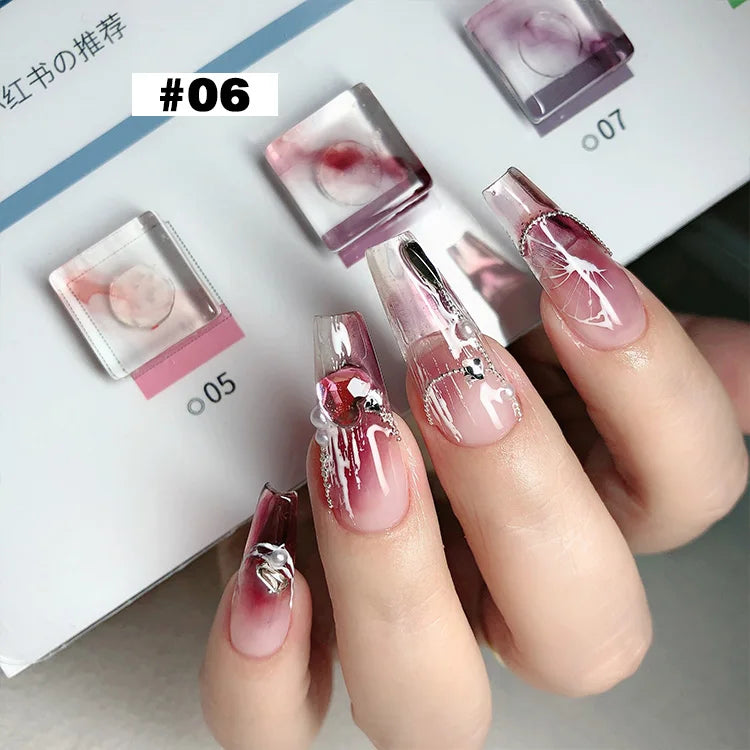 ZRKGEL 15ml 9 Colors Nail Supplier Morandi Blooming Nail Gel Private Label Soak Off Long Lasting Blooming Gel Nail Polish Set
