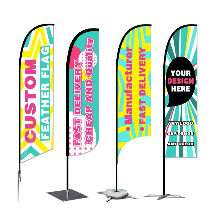 Customized Outdoor Standard Flying Advertising Flags Promotion  Beach Flag