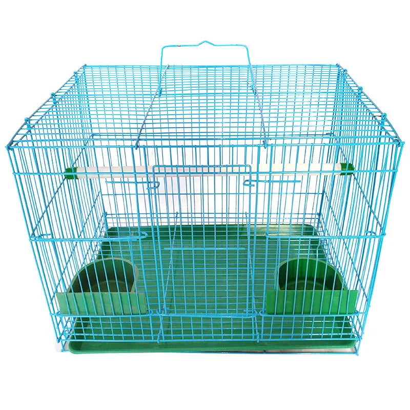 Portable Bird Cage with Disposable Trays 400# Metal Square Iron Wire Solid Pattern Breathable Feature