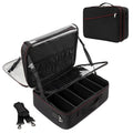 Relavel  XL Makeup Bag Organizer Travel Case Portable Artist Storage Bag with Washable Plastic Divider Heat Insulation Layer