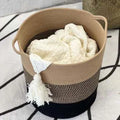 Collapsible Large Capacity Dirty Clothes Hamper Nursery Woven Cotton Rope Laundry Storage Basket for Organizing Cleaning