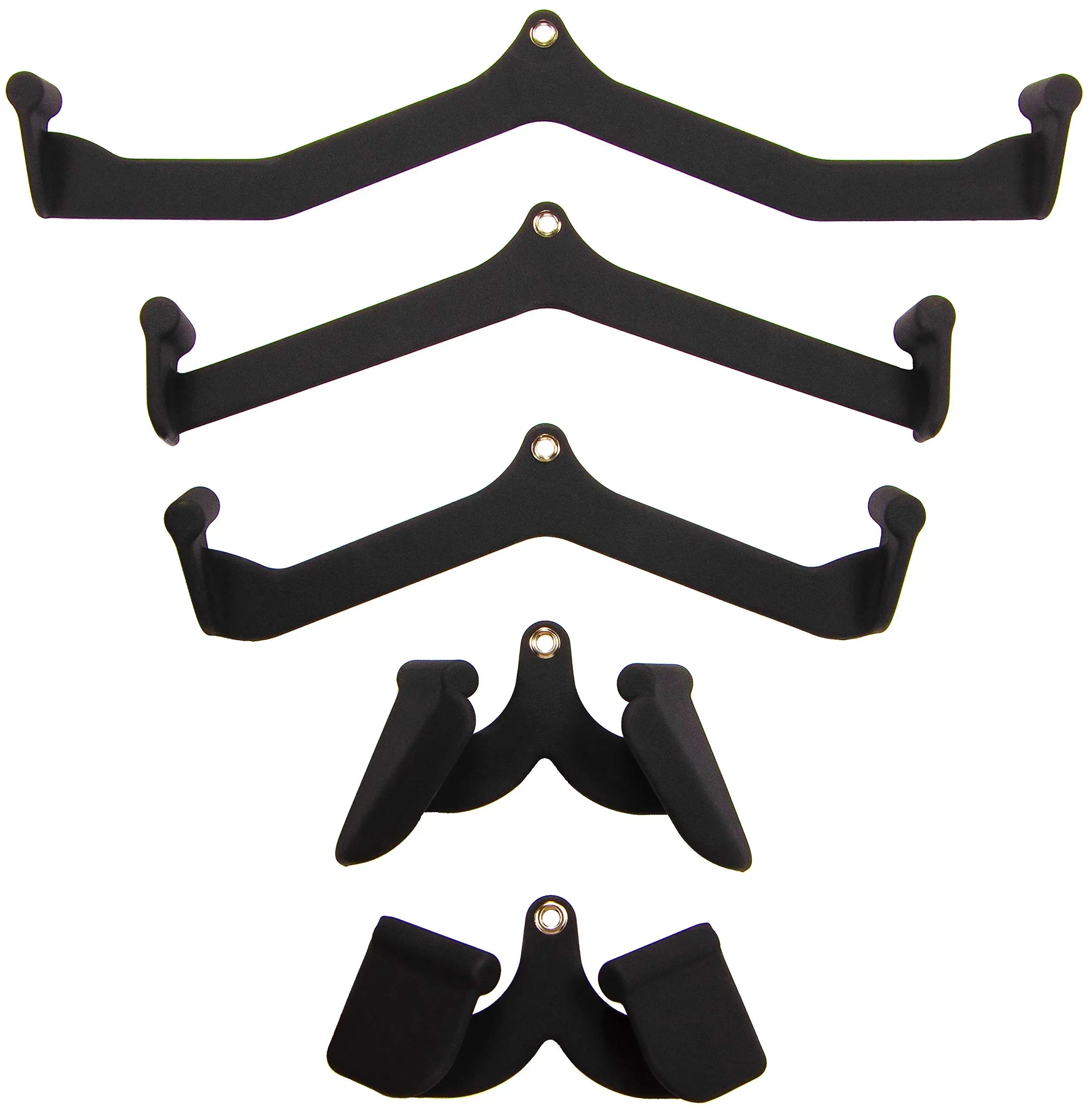 Home Gym T-bar & V-bar Cable Attachments - Bicep Curl Tricep LAT Pulldown & Back Training