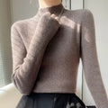 Factory Sell Super All-match Half Turtle Neck Pullover Wool Slim Bottom Women's Sweater Thick Long Sleeve Knitted Sweater Women