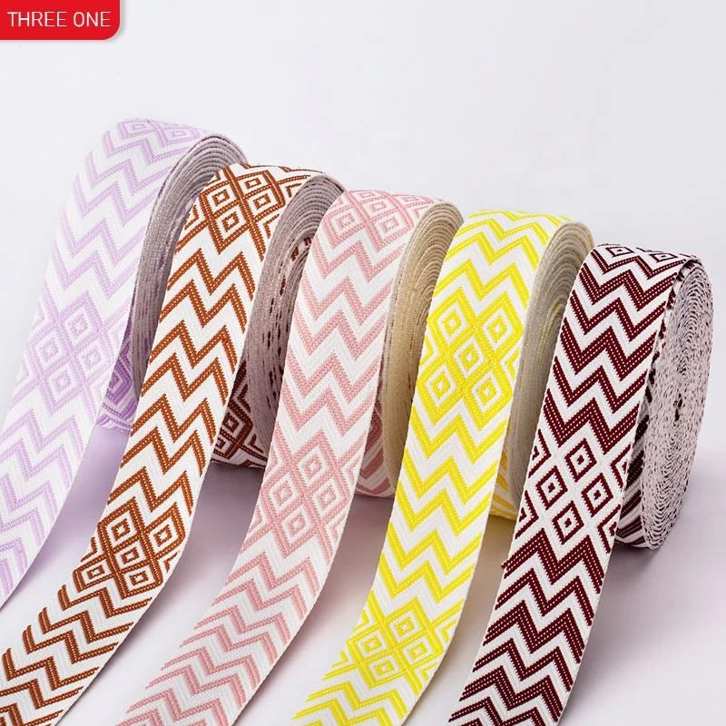 38mm 50mm Jacquard Polyester Ribbon Webbing Strap for Luggage Diagonal Shoulder Clothing Decoration