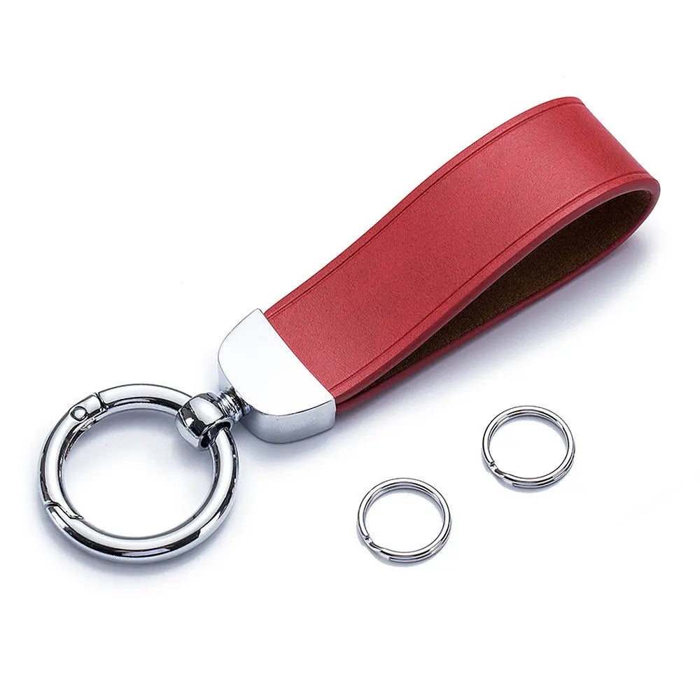 Key Chain Leather for Anniversary Gift Blank Engraved Logo Bronze Key Ring Metal Keychain Custom Company Logo