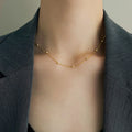 Dainty Satellite Chain Necklace Non Tarnish Stainless Steel Small Balls Choker Necklace Waterproof Beaded Chain Necklace