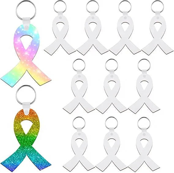 Decoration Sublimation MDF Wood Ribbon Shape DIY Printing Custom Keychain Gift