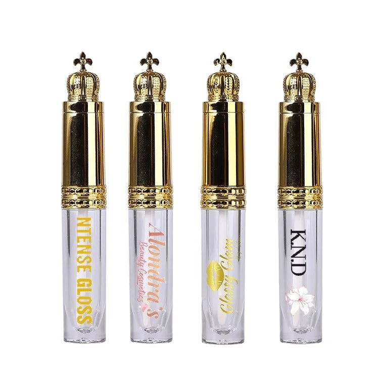 Hot Sale 8ml Customized LOGO Transparent Bottle Gold Lip Gloss Tube
