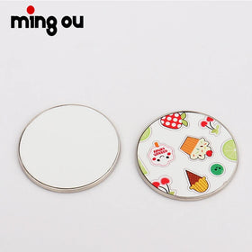 Round Souvenir Gift Sublimation Metal Blank Fridge Magnets