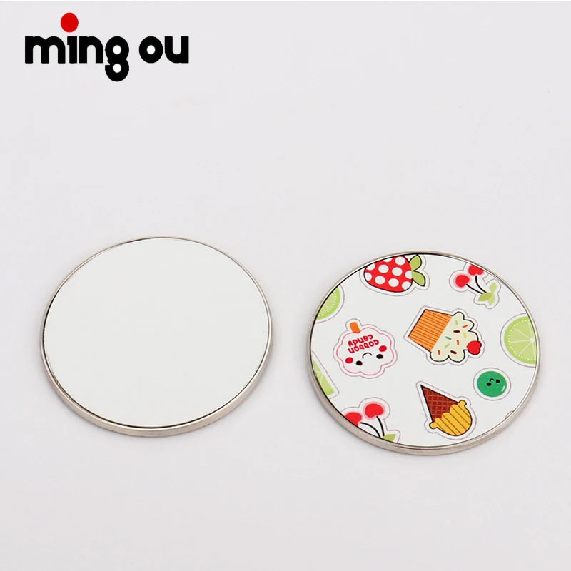 Round Souvenir Gift Sublimation Metal Blank Fridge Magnets