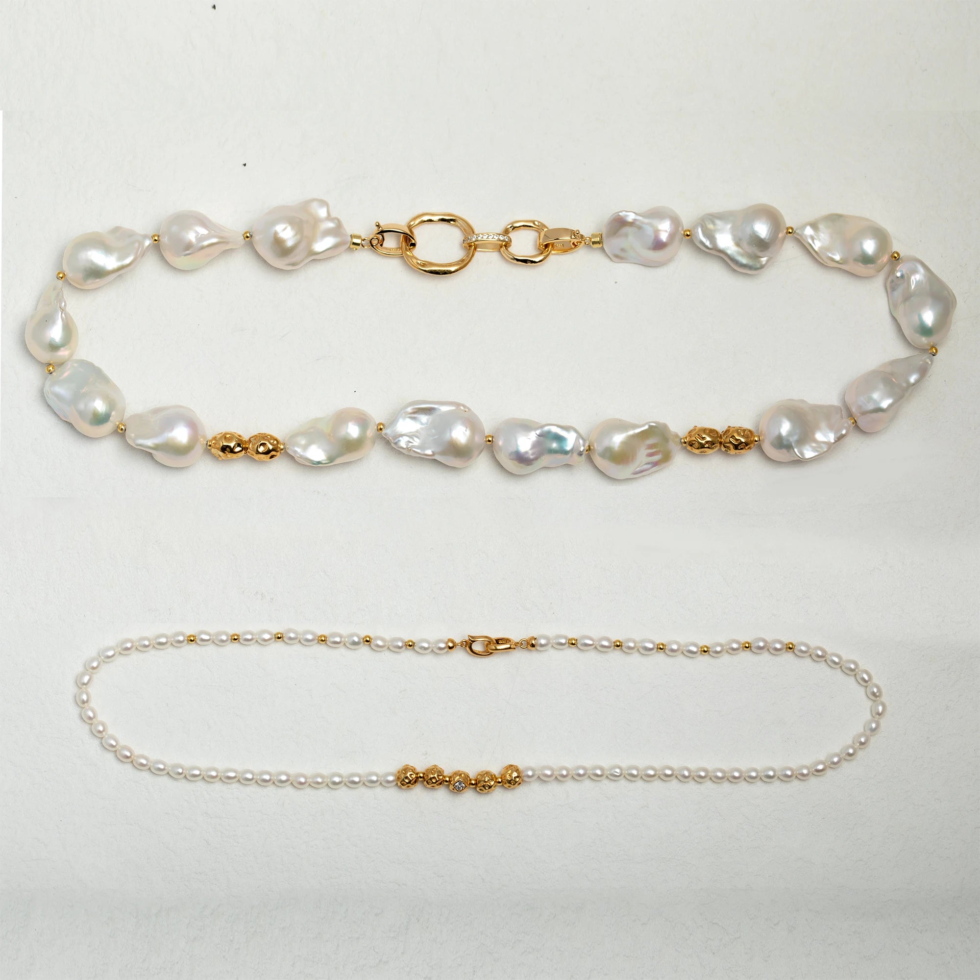 Elite Premium Baroque Shaped Freshwater High Grade Pearl 2 in 1 Set Real Pearls Necklace for Women Custom Personalized