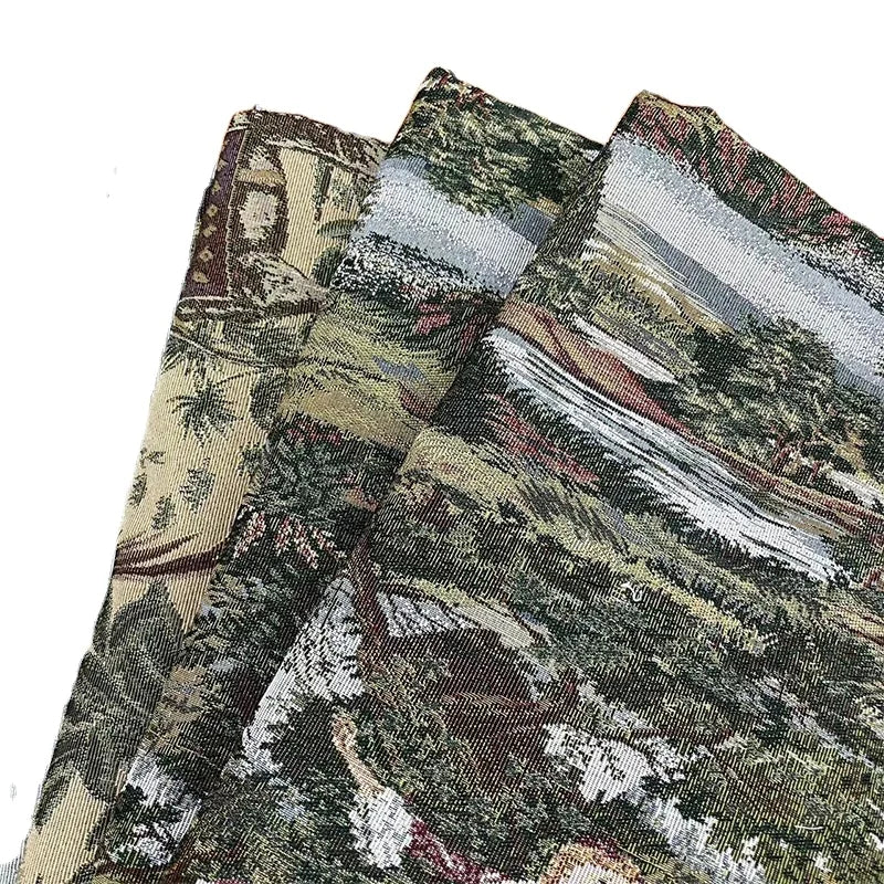 Accept Custom Design Polyester/Cotton Woven Jacquard Tapestry Fabric for Clothing Upholstery Bags & Boys/Girls-BSCI Certified