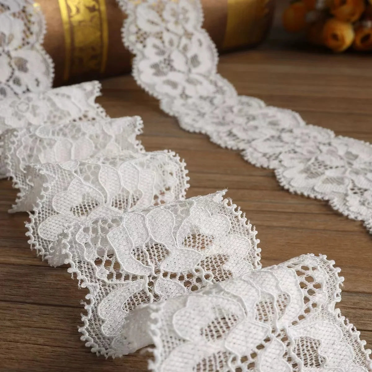 Centipede Elastic Colorful Daisy Flower Lace Trim Knitting Eco-Friendly Nylon for Garment & Underwear 2''-2.875'' Width