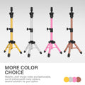 Colorful Portable Mini Metal Adjustable Training Head Mannequin Wig Stand Tripod for Hair Extension Tools Wig Making Cosmetology