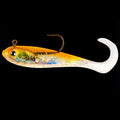Rubber Fish Jighead Lead Weighted Fishing Lure Grub Tail Rubber Fish Shining Soft Lure Hotsale Soft Bait