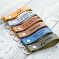 Key Ring Accessories Custom Initials Car Fob Engraved Personalized Leather Keychain