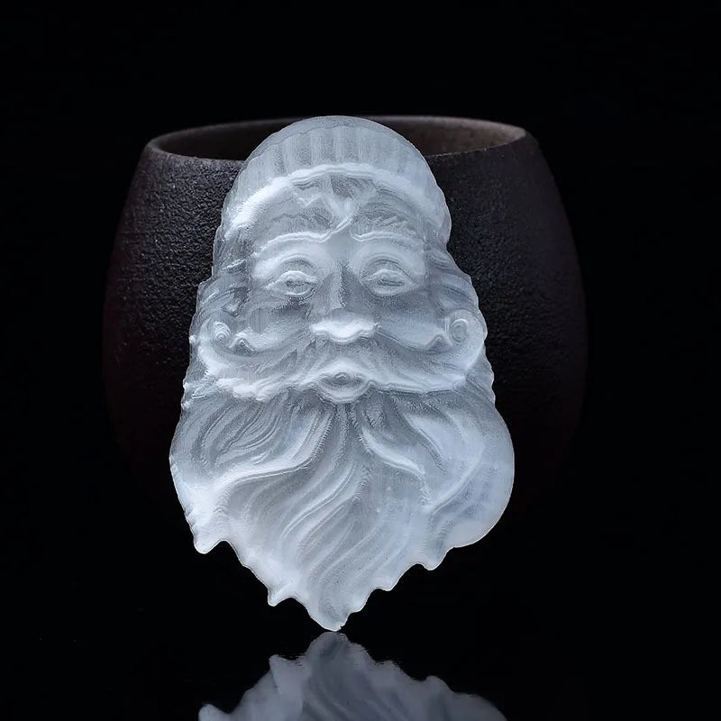 Wholesale Meditation Crystal Natural Carving Ornaments Selenite Santa Claus for Gifts