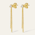 LOZRUNVE Gold Vermeil Fashionable Jewellery Long Chain Drop Earring Silver 925