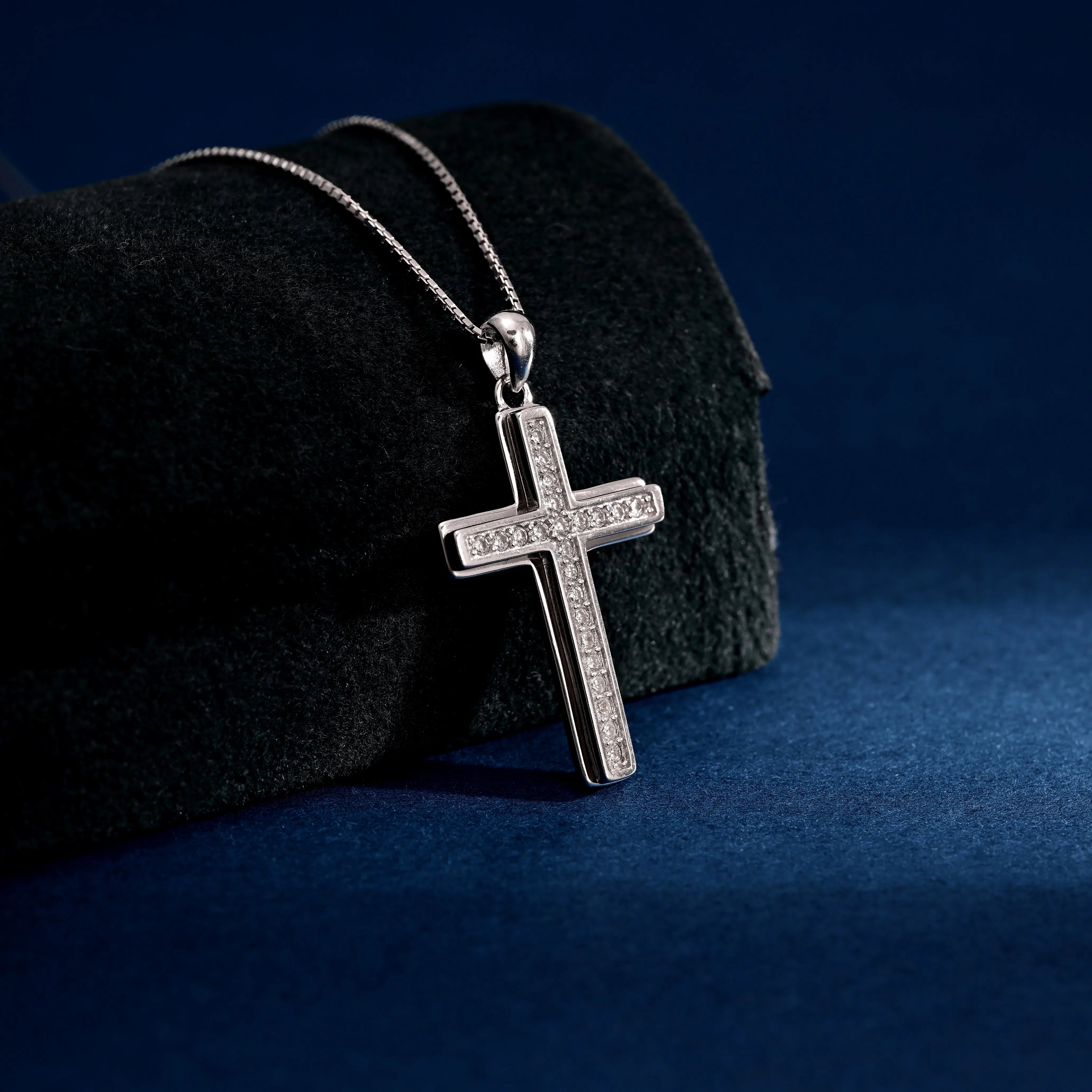 Wholesale Pendant Jewelry Rhodium Plated Cubic Zirconia Cross God Retro Pendant 925 Sterling Silver Fine Jewelry Pendant