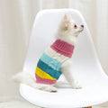 Mimixiong Wholesale Cheap Pet Apparels Luxury Cat Dog Sweater Clothes Cute Rainbow Striped Pet Dog Sleeveless Costume Apparel