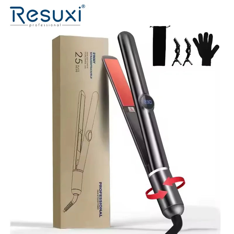 Resuxi V9 Professional Salon Hair Straightener 50W Straightening Flat Iron Styling Curling Iron 2 in 1